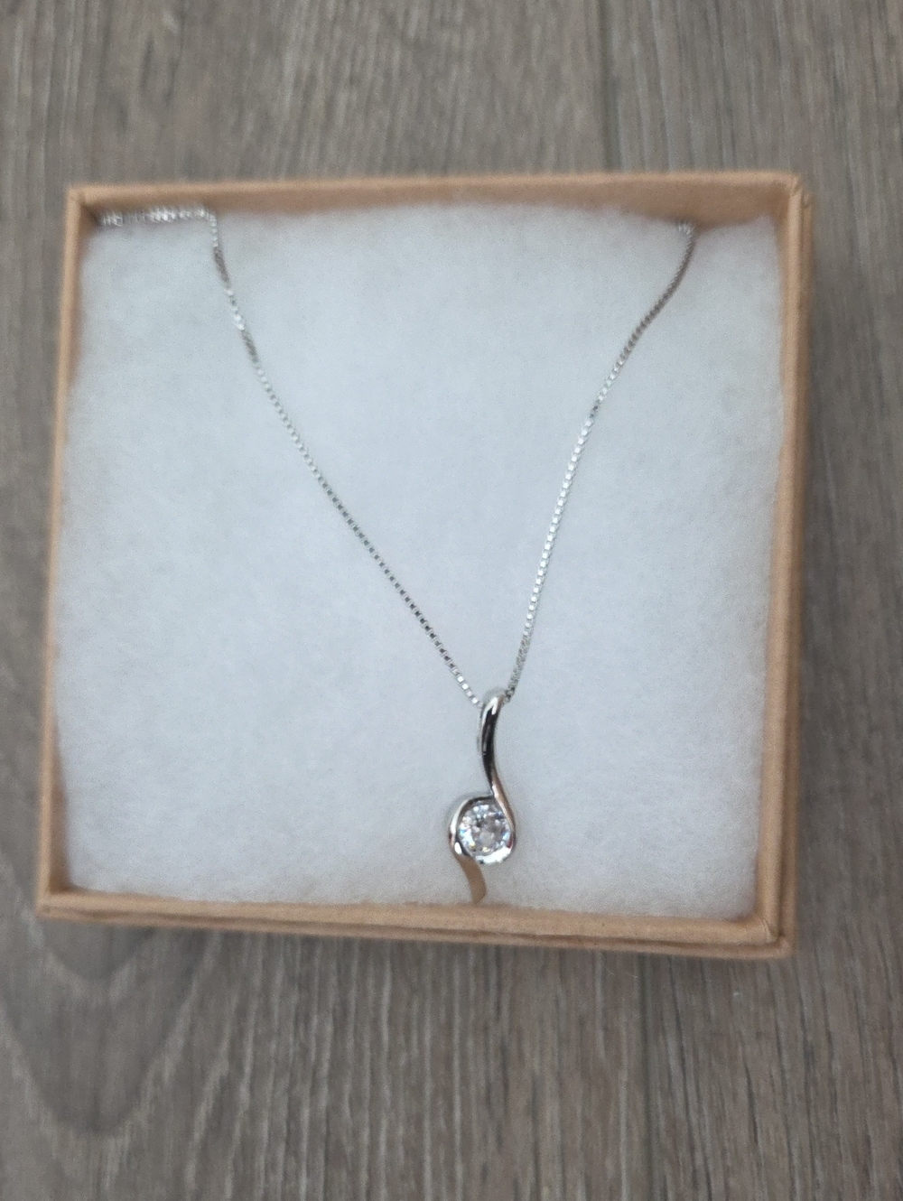 Silver-tone Crystal Pendant Necklace